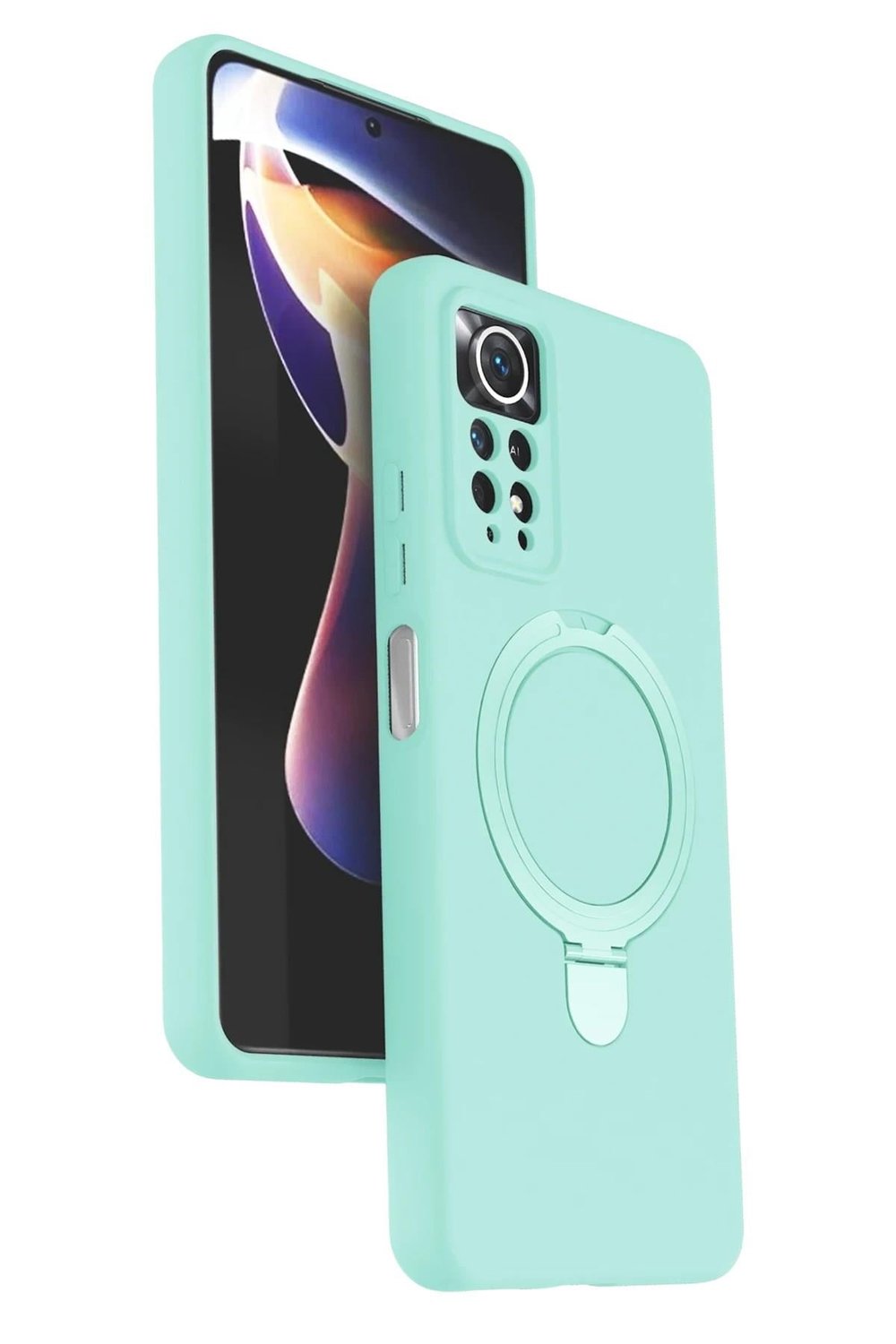 Mey İthalat®   Redmi Note 12 Pro 4G Regal Magsafe Standlı Kapak - Su Yeşili