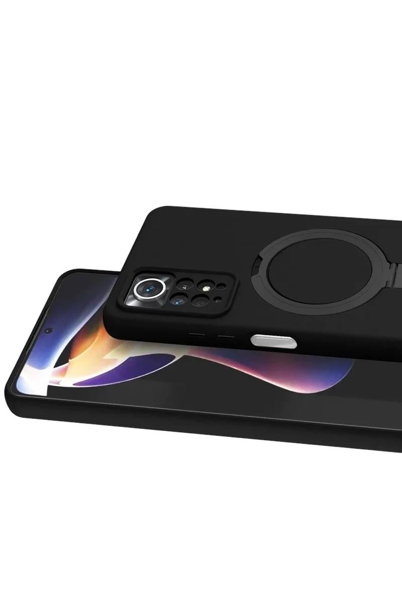 Mey İthalat®   Redmi Note 12 Pro 4G Regal Magsafe Standlı Kapak - Siyah
