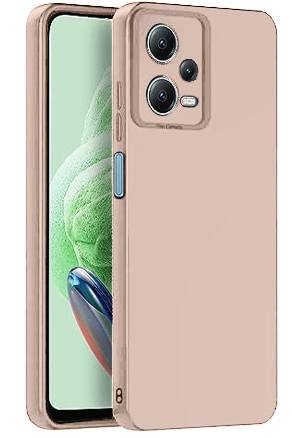 Mey İthalat®   Redmi Note 12 Pro 5G Kılıf Nano içi Kadife Silikon - Pudra