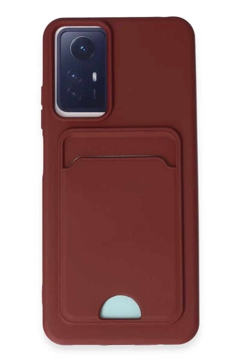 Mey İthalat®   Redmi Note 12S Kılıf Kelvin Kartvizitli Silikon - Bordo