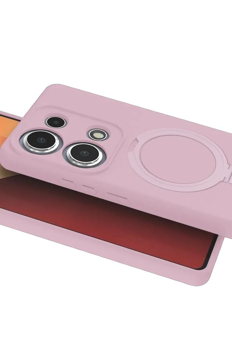 Mey İthalat®   Redmi Note 13 Pro 4G Regal Magsafe Standlı Kapak - Açık Pembe