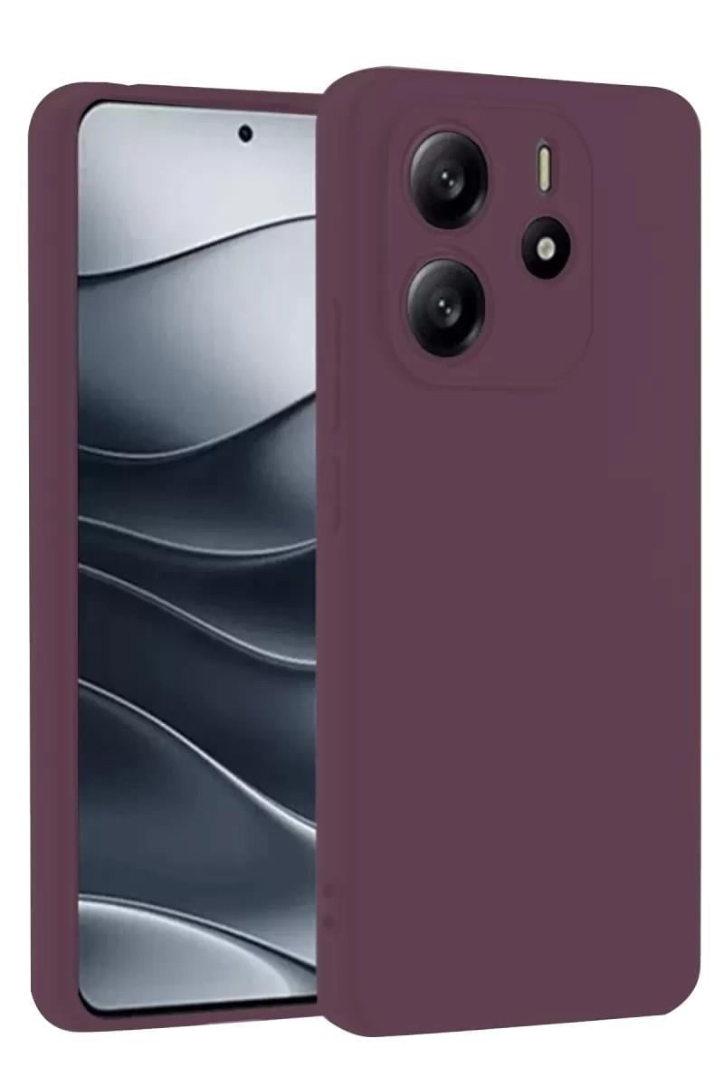 Mey İthalat®   Redmi Note 14 4G Kılıf First Silikon - Mürdüm