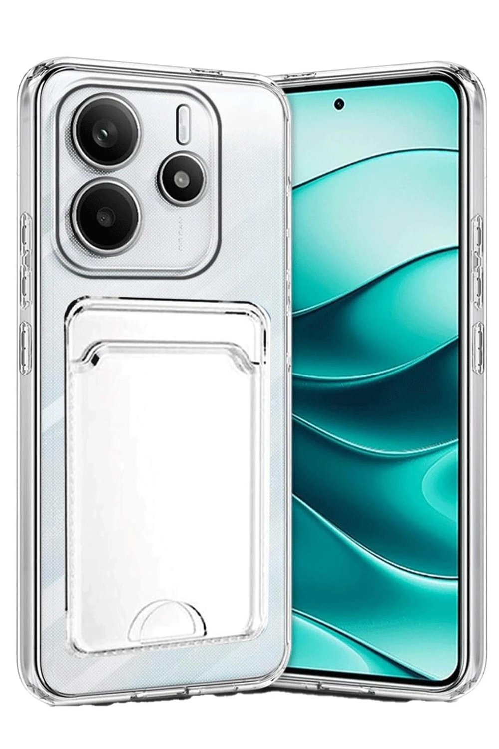 Mey İthalat®   Redmi Note 14 4G Kılıf Kart Şeffaf Silikon - Şeffaf