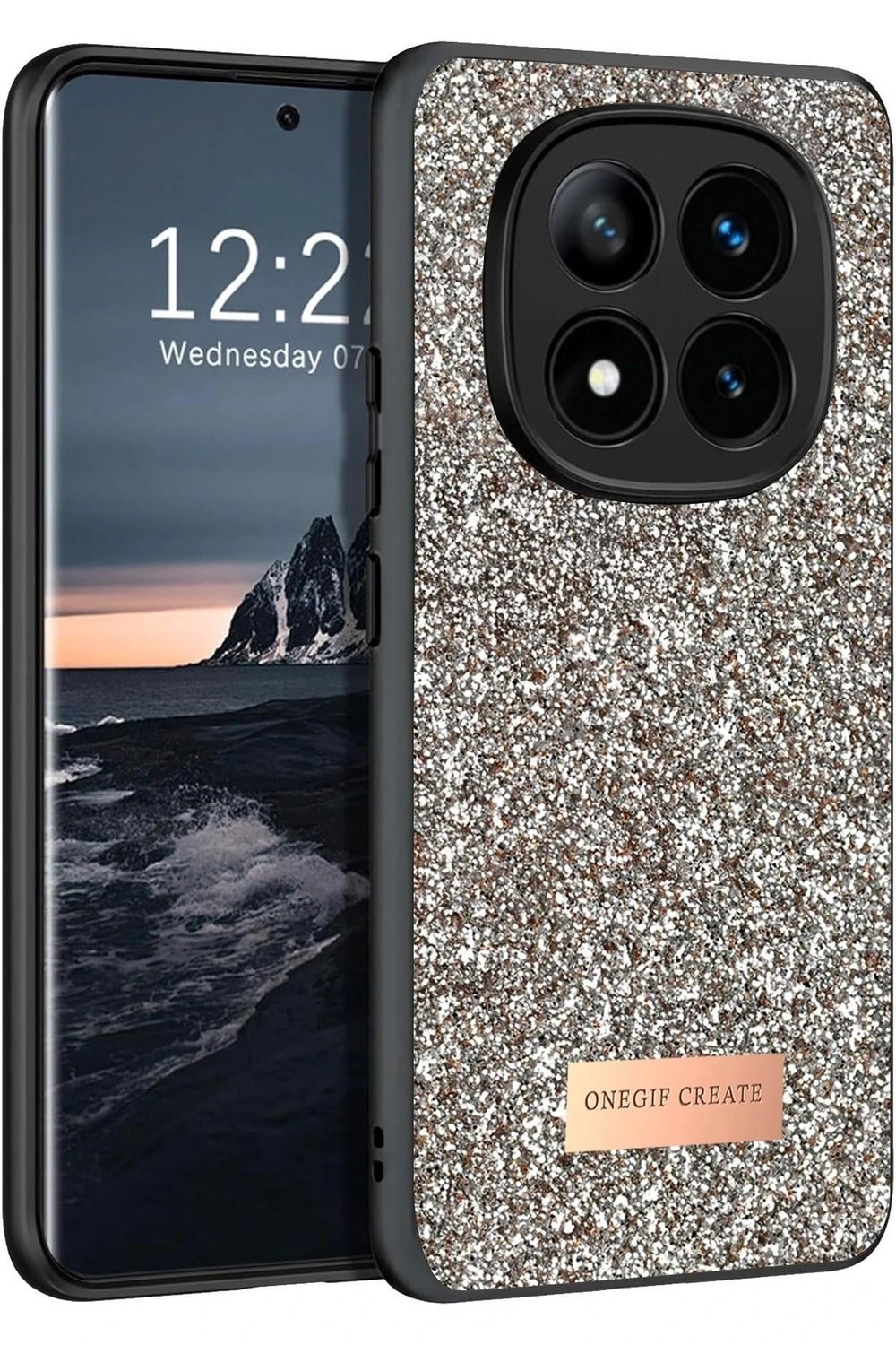 Mey İthalat®   Redmi Note 14 Pro 4G Bright Simli Kapak - Gold