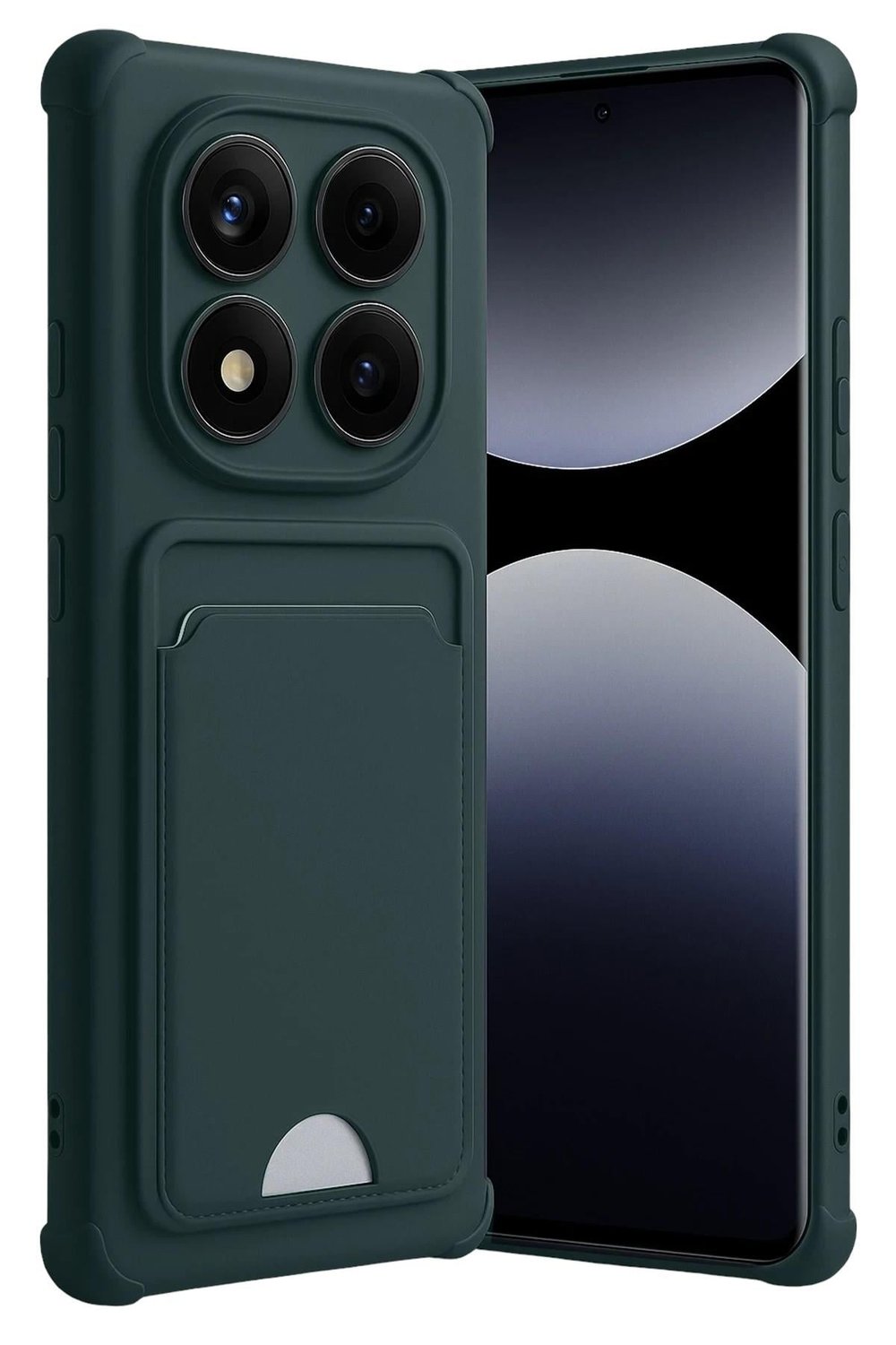 Mey İthalat®   Redmi Note 14 Pro 4G Kelvin Kartvizitli Silikon - Koyu Yeşil