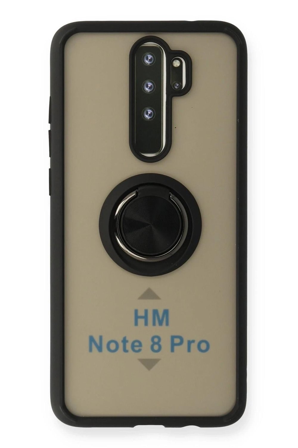 Mey İthalat®   Redmi Note 8 Pro Kılıf Montreal Yüzüklü Silikon Kapak - Siyah