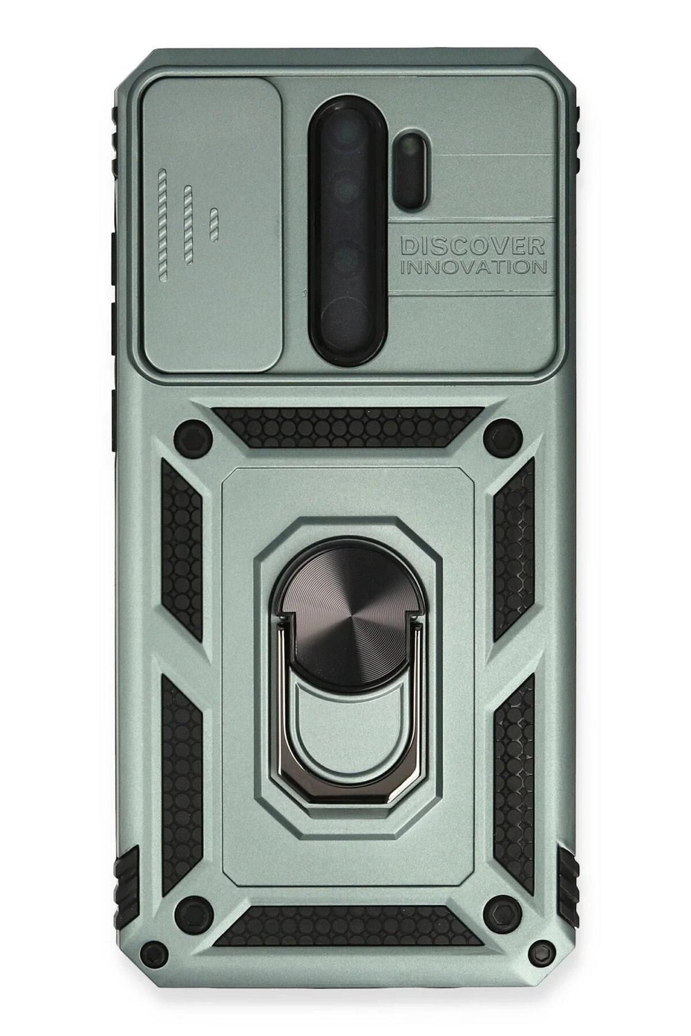 Mey İthalat®   Redmi Note 8 Pro Kılıf Pars Lens Yüzüklü Silikon - Yeşil