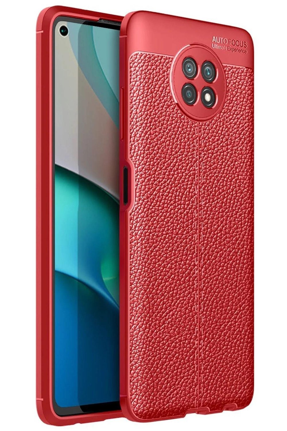 Mey İthalat®   Redmi Note 9 5G Kılıf Auto Focus Kapak - Kırmızı