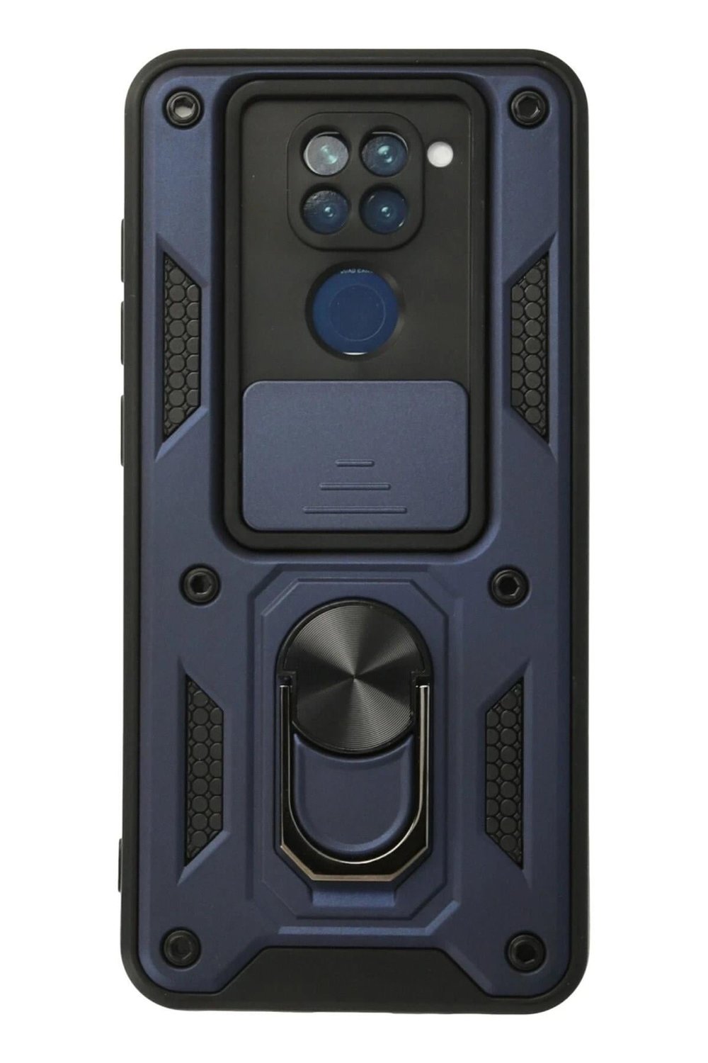 Mey İthalat®   Redmi Note 9 Kılıf Pars Lens Yüzüklü Silikon - Lacivert