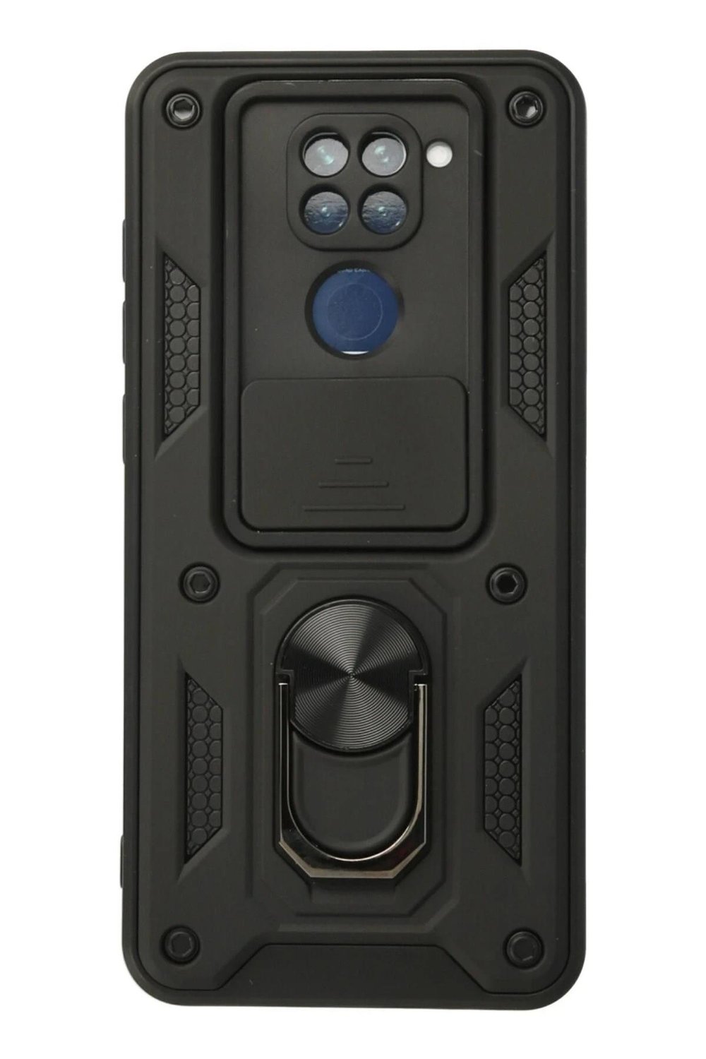 Mey İthalat®   Redmi Note 9 Kılıf Pars Lens Yüzüklü Silikon - Siyah