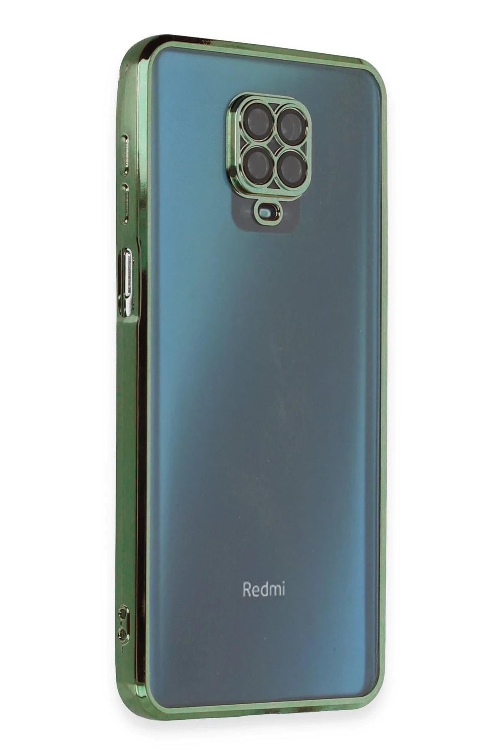 Mey İthalat®   Redmi Note 9 Pro Kılıf  Lensli Silikon - Yeşil