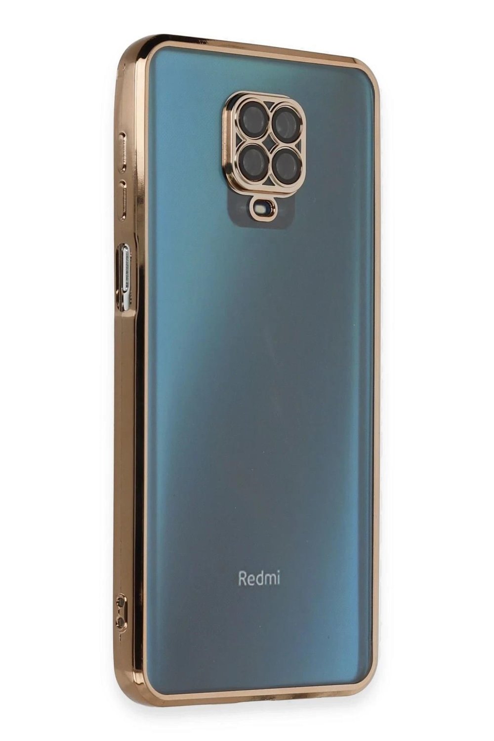 Mey İthalat®   Redmi Note 9 Pro Kılıf  Lensli Silikon - Gold