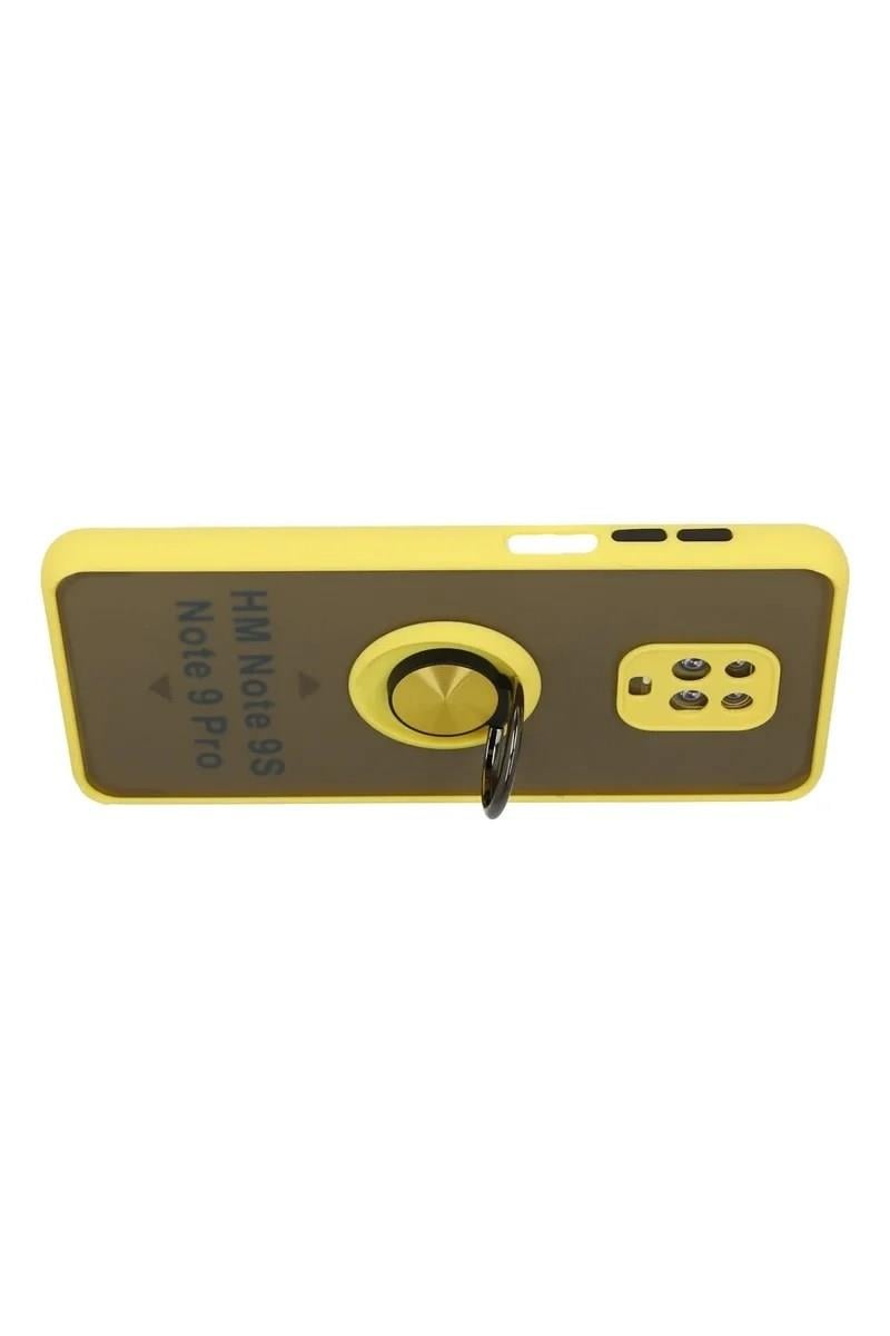 Mey İthalat®   Redmi Note 9 Pro Kılıf Montreal Yüzüklü Silikon Kapak - Sarı
