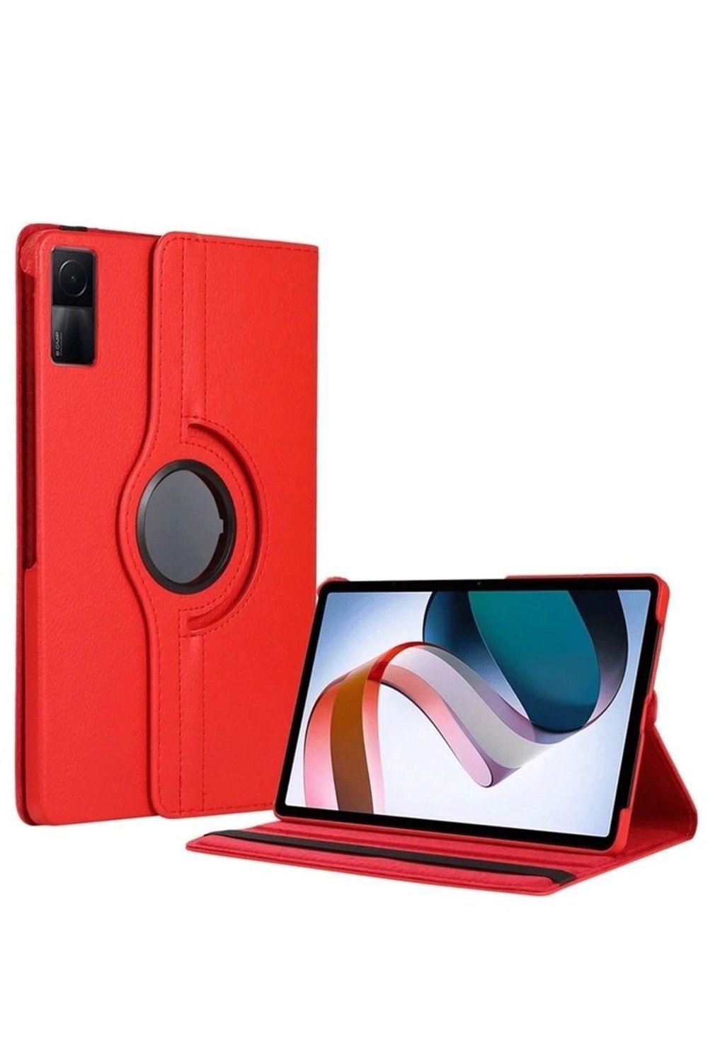 Mey İthalat®   Redmi Pad SE 4G Kılıf 360 Tablet Deri Kılıf - Kırmızı