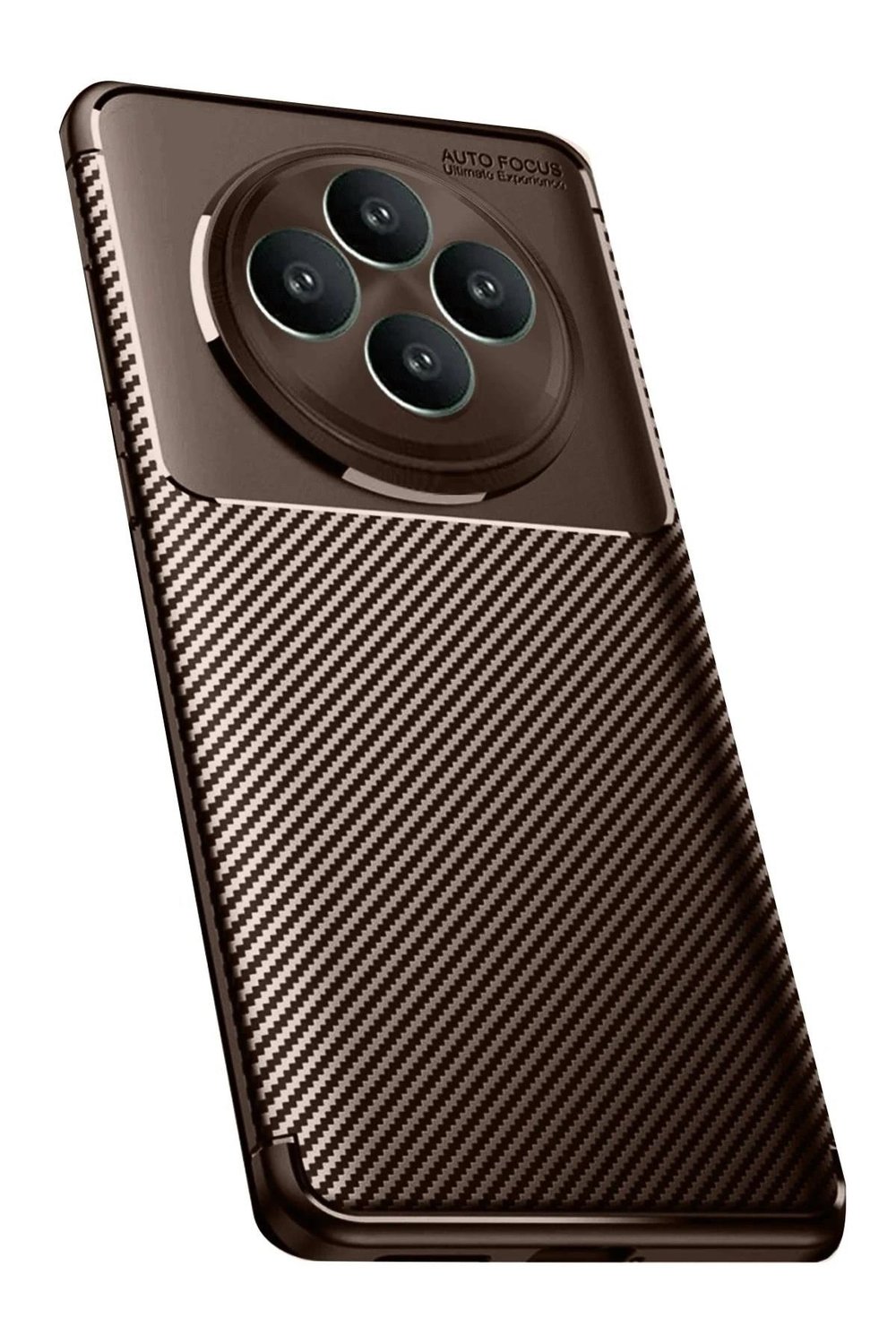 Mey İthalat®   Reno 11 FS Kılıf Auto Focus Karbon Kapak - Kahverengi
