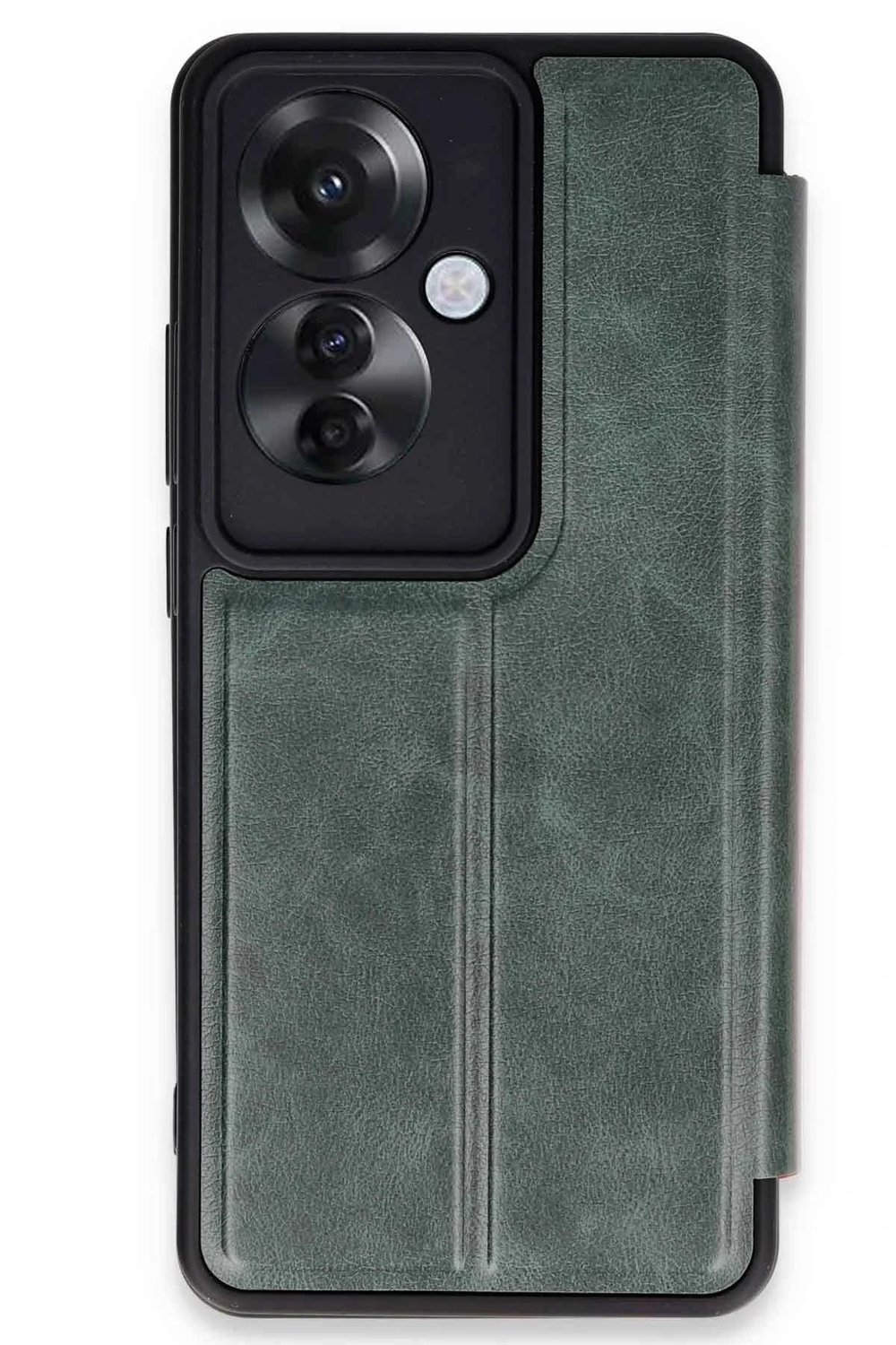 Mey İthalat®   Reno 11F Kılıf Flip Cover - Koyu Yeşil