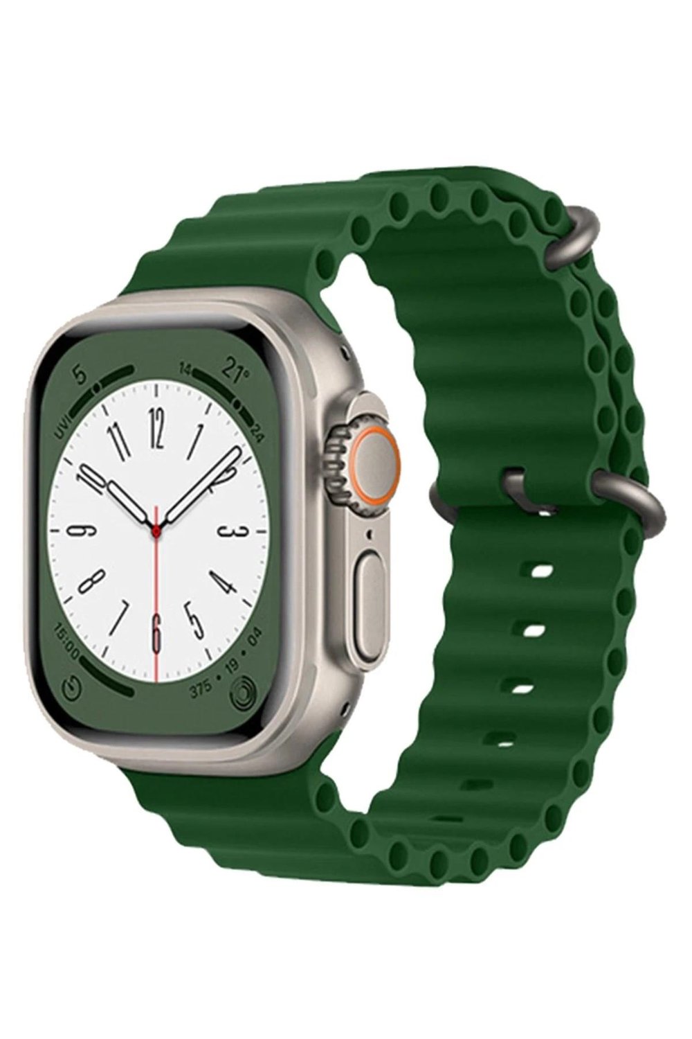 Mey İthalat®   Watch 38mm Ocean Kordon - Koyu Yeşil