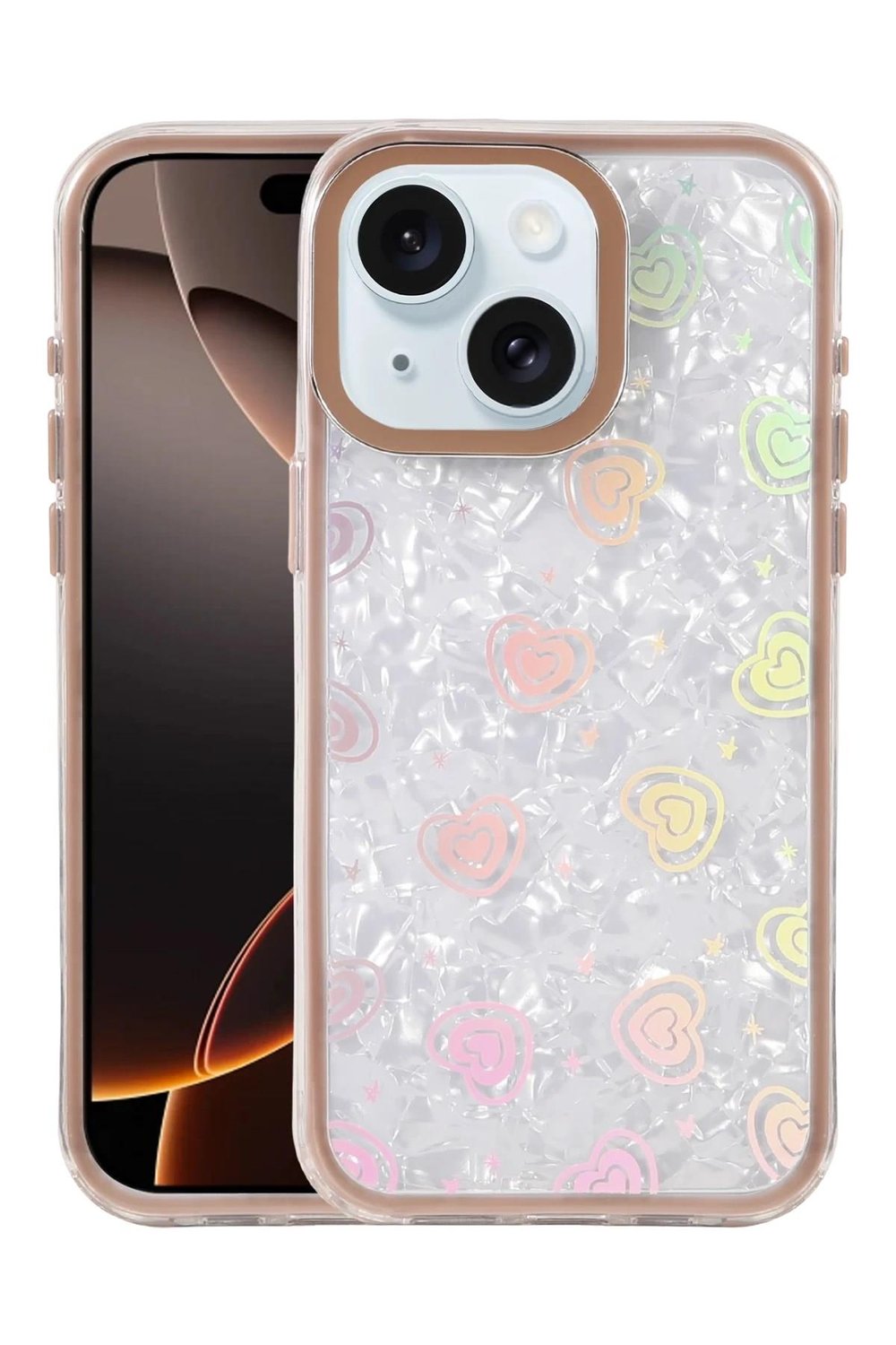 Mey İthalat®   iPhone 14 Lumi Desenli Kapak - Çöl Titanyum