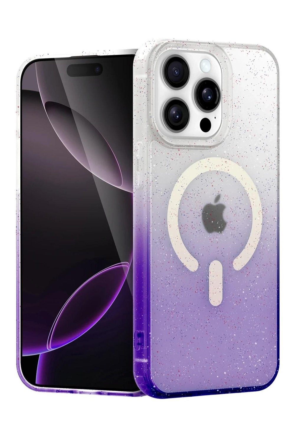 Mey İthalat®   iPhone 14 Pro Max Pummel Shiny Magsafe Kapak - Mor