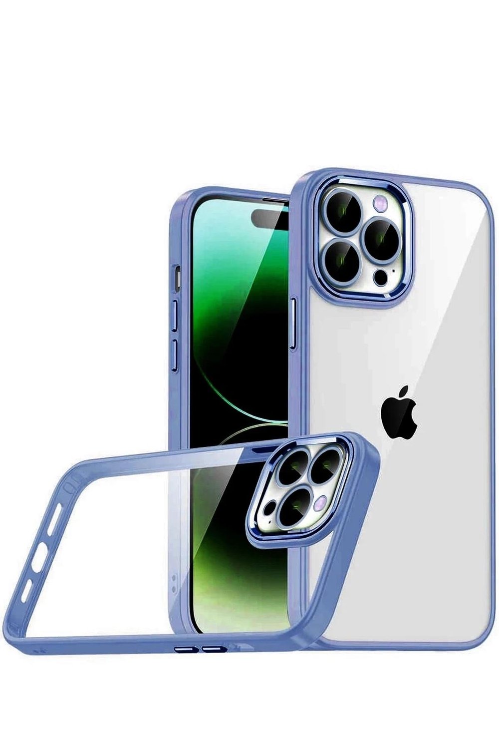 Mey İthalat®   iPhone 15 Pro Max  Lensli Silikon - Açık Mavi