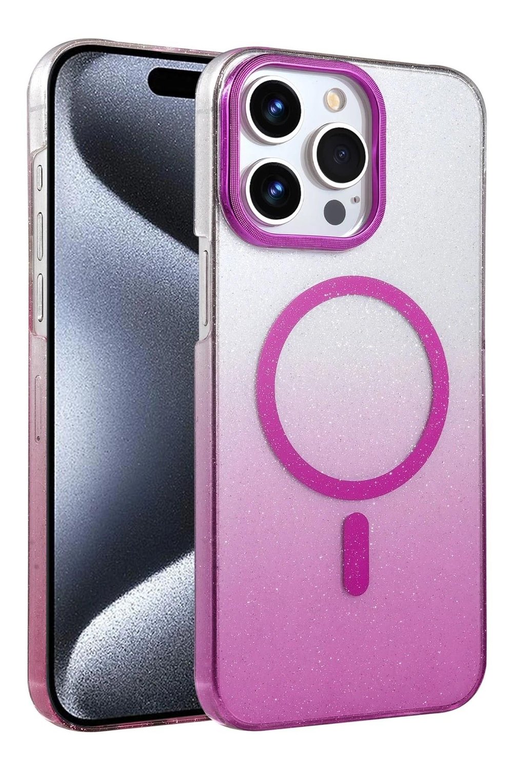 Mey İthalat®   iPhone 15 Pro Max Glossy Magsafe Kapak - Mor