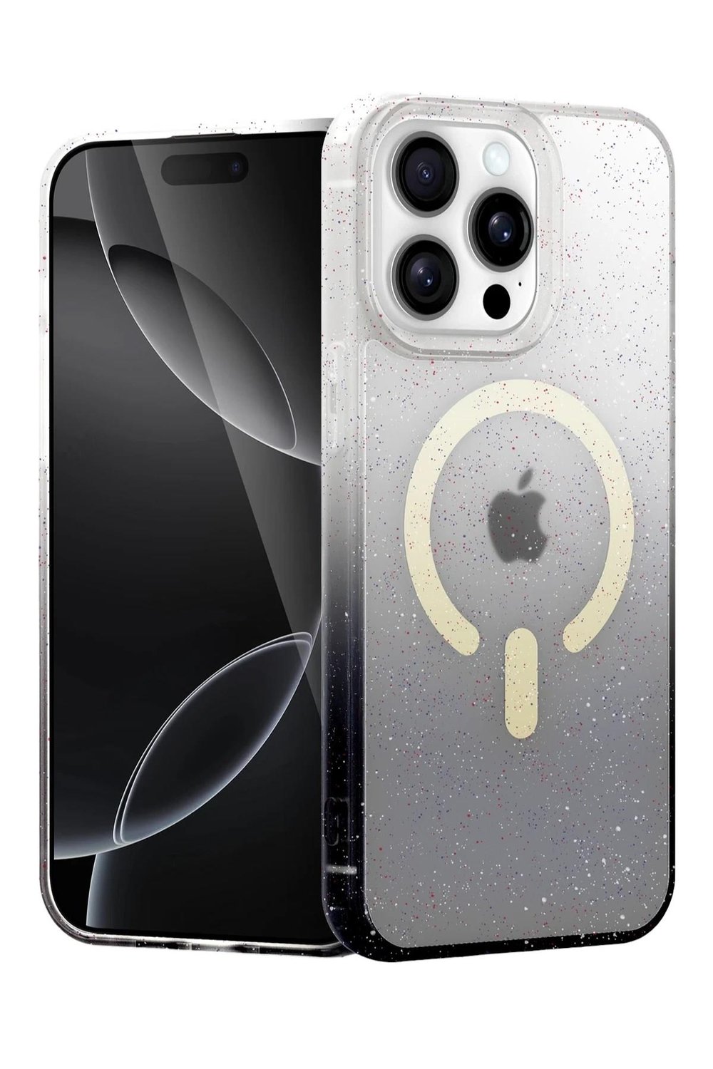 Mey İthalat®   iPhone 15 Pro Pummel Shiny Magsafe Kapak - Siyah
