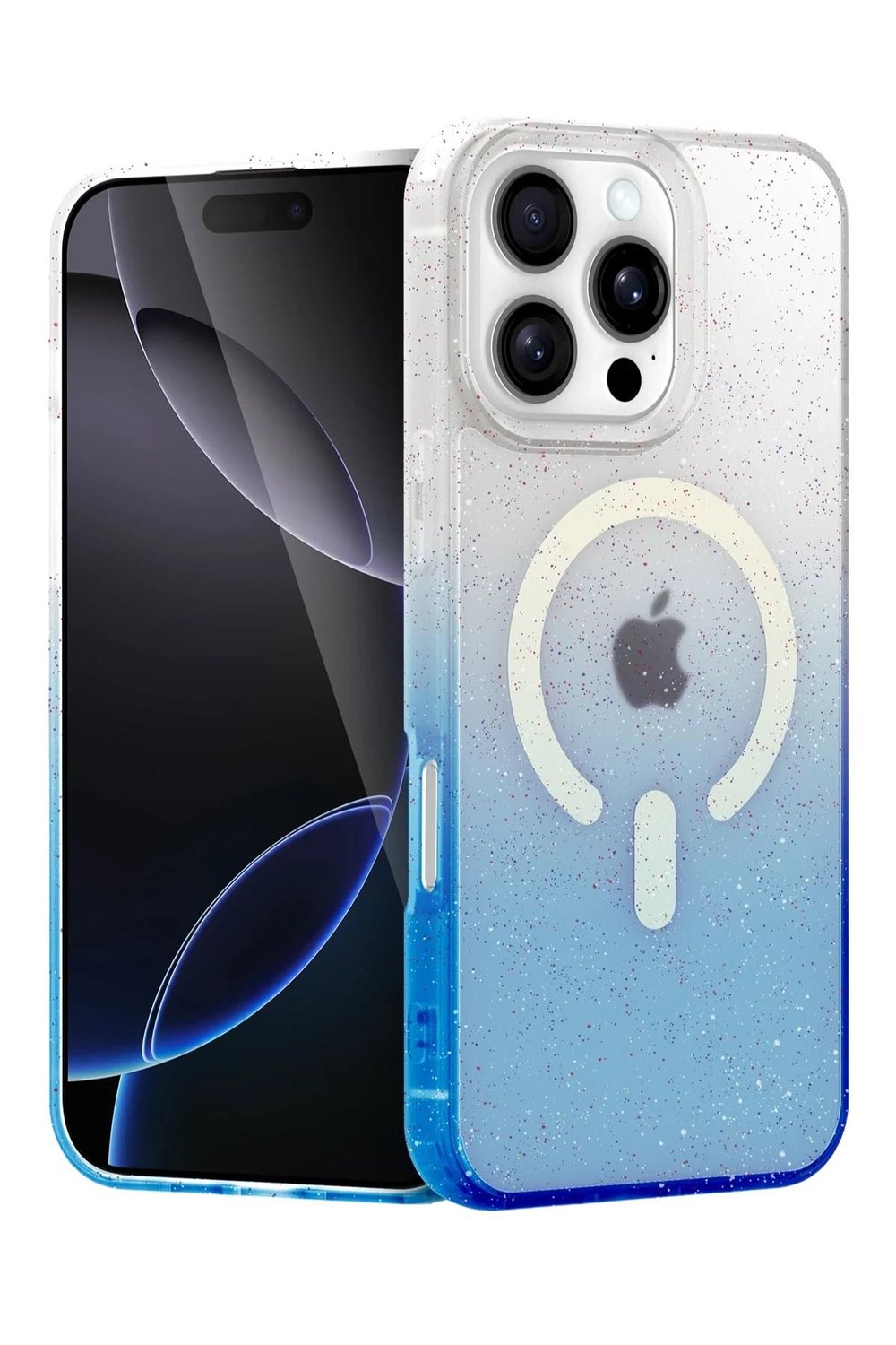Mey İthalat®   iPhone 16 Pro Max Pummel Shiny Magsafe Kapak - Mavi