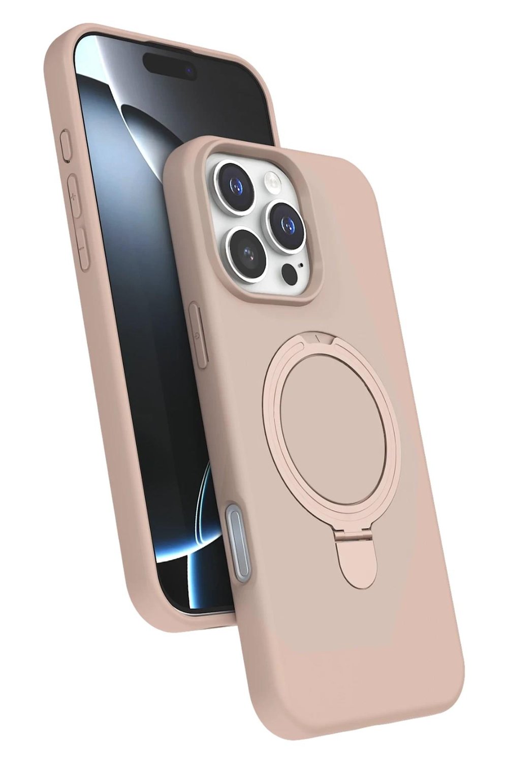 Mey İthalat®   iPhone 16 Pro Max Regal Magsafe Standlı Kapak - Çöl Titanyum