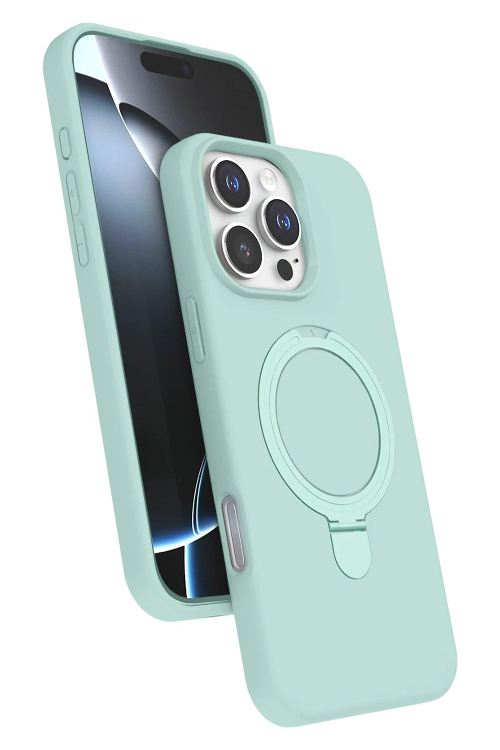 Mey İthalat®   iPhone 16 Pro Max Regal Magsafe Standlı Kapak - Su Yeşili
