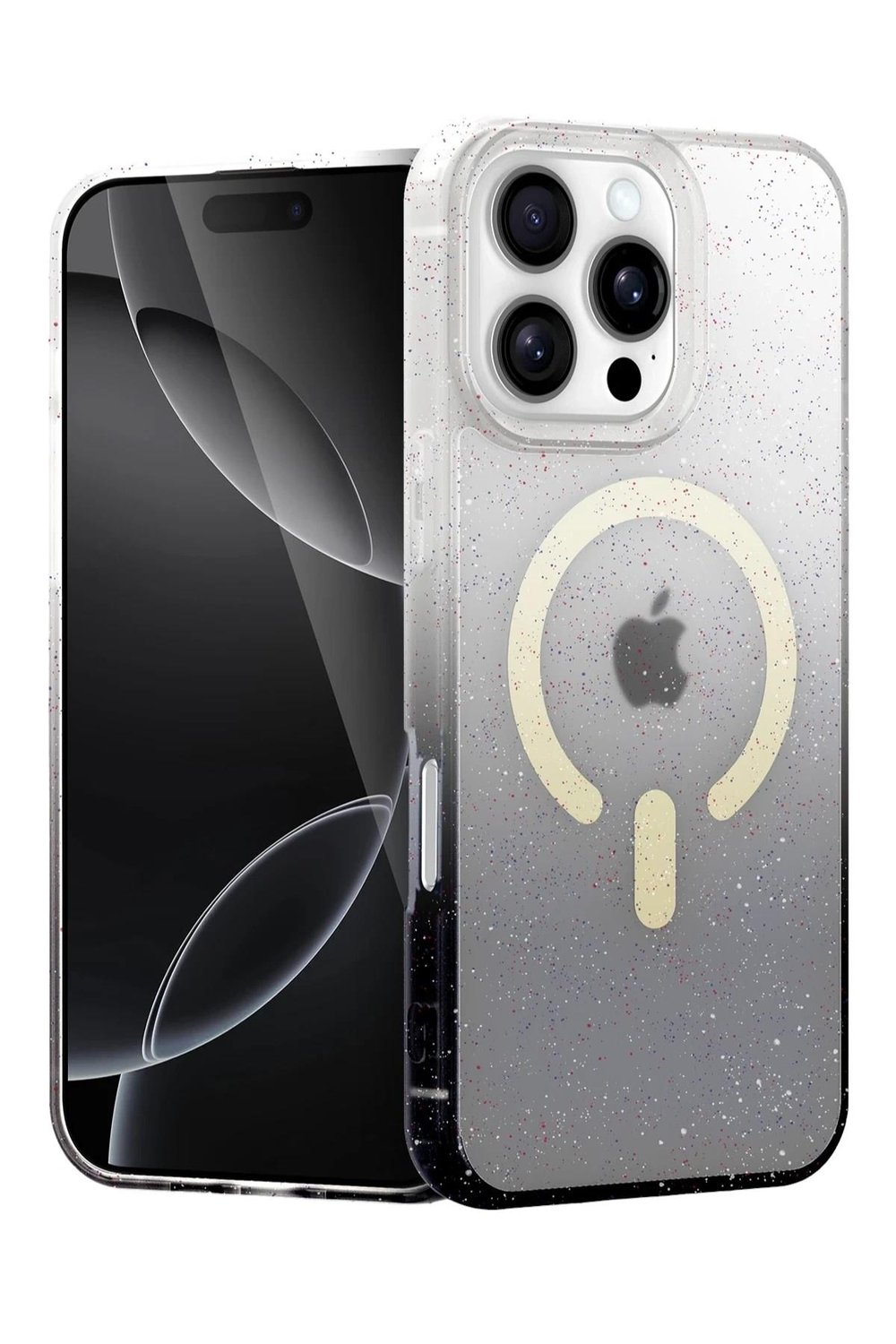 Mey İthalat®   iPhone 16 Pro Pummel Shiny Magsafe Kapak - Siyah