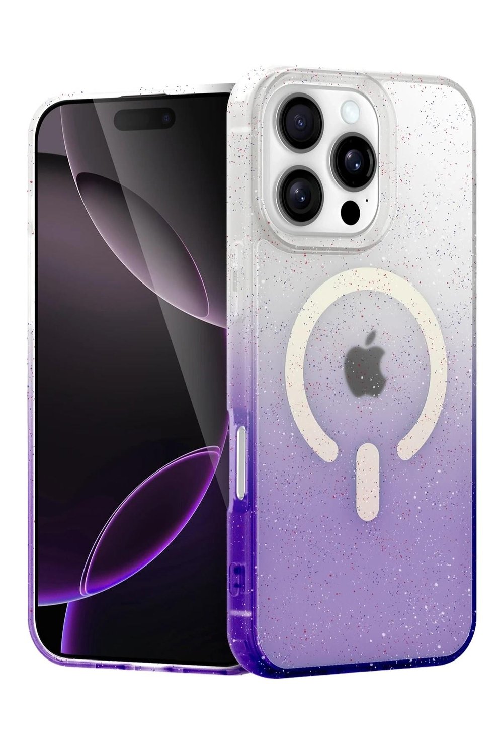 Mey İthalat®   iPhone 16 Pro Pummel Shiny Magsafe Kapak - Mor