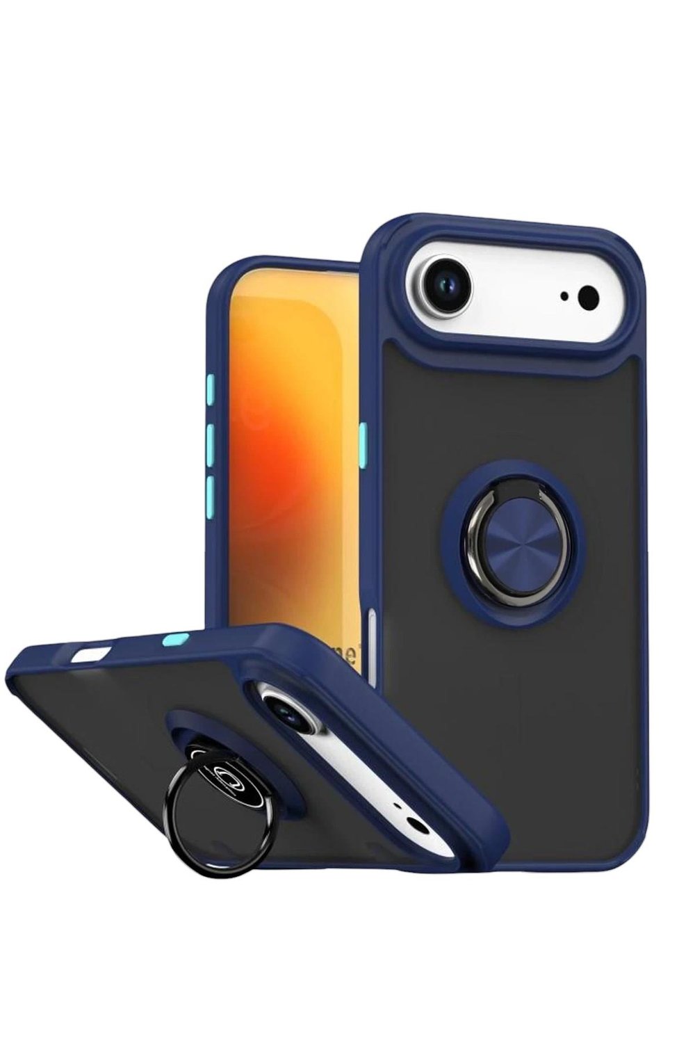 Mey İthalat®   iPhone 17 Air Montreal Yüzüklü Silikon Kapak - Lacivert