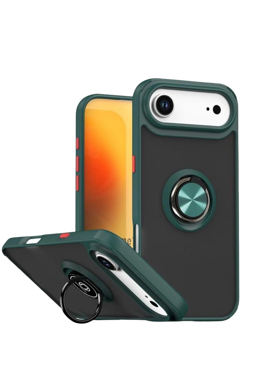 Mey İthalat®   iPhone 17 Air Montreal Yüzüklü Silikon Kapak - Yeşil