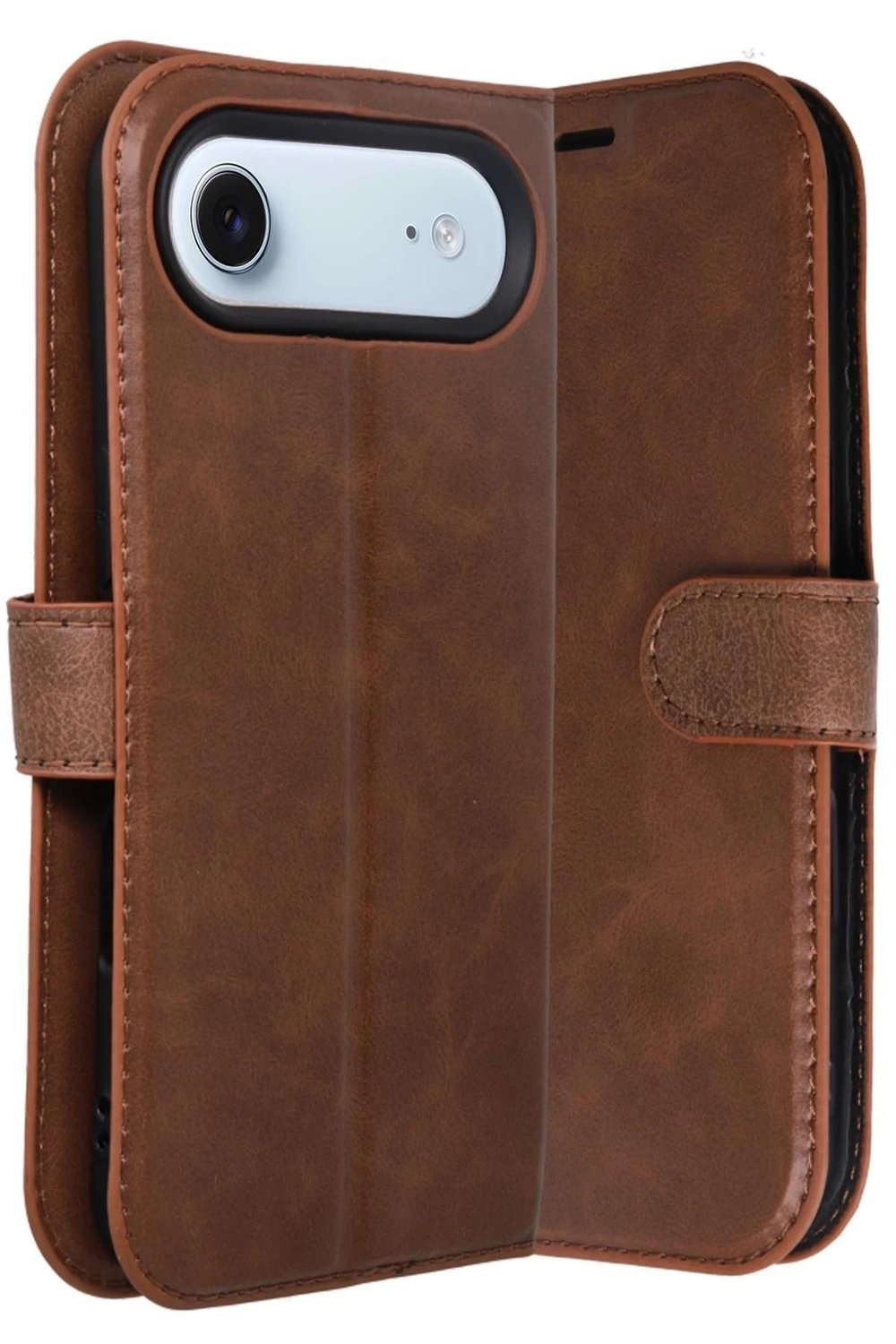 Mey İthalat®   iPhone 17 Air Trend S Plus Kapaklı Kılıf - Taba