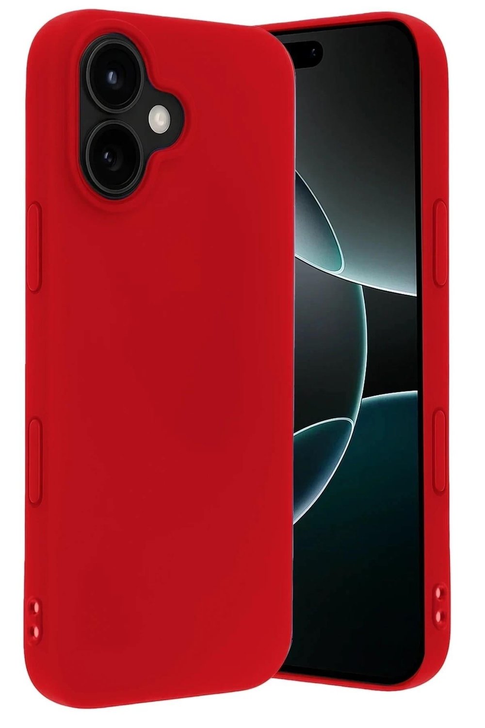 Mey İthalat®   iPhone 17 Nano içi Kadife Silikon - Kırmızı