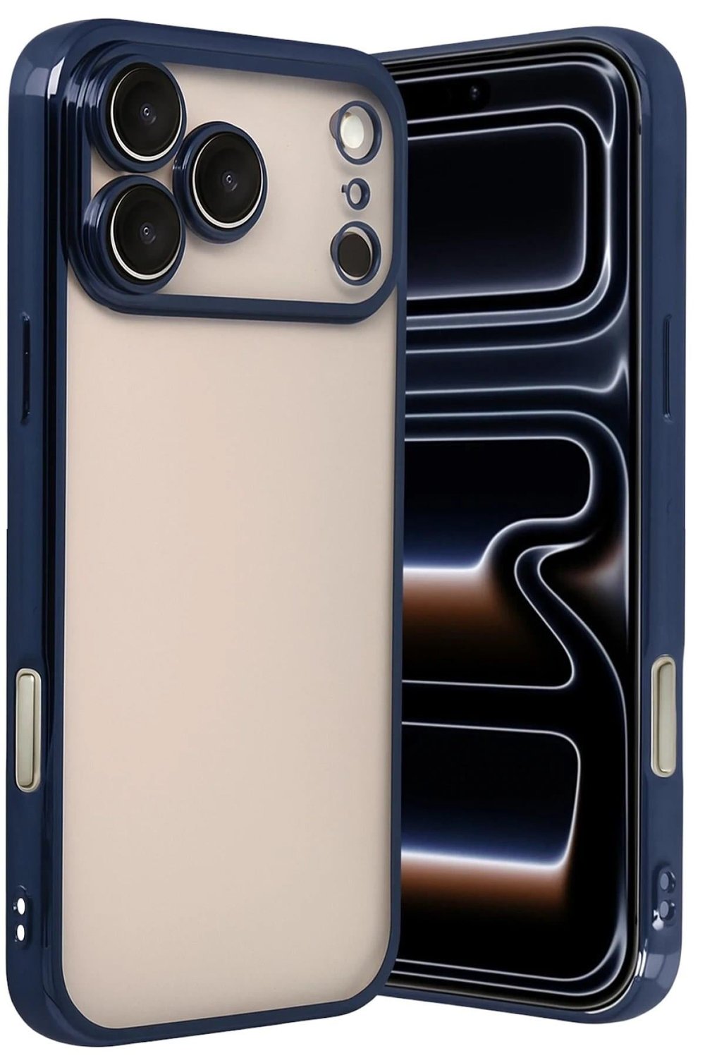 Mey İthalat®   iPhone 17 Pro Max  Lensli Silikon - Lacivert