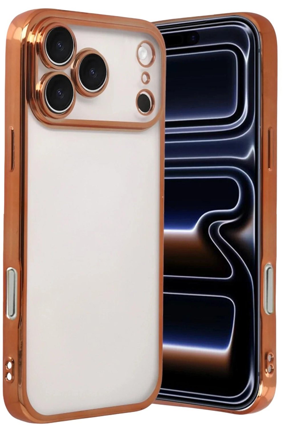 Mey İthalat®   iPhone 17 Pro Max  Lensli Silikon - Turuncu