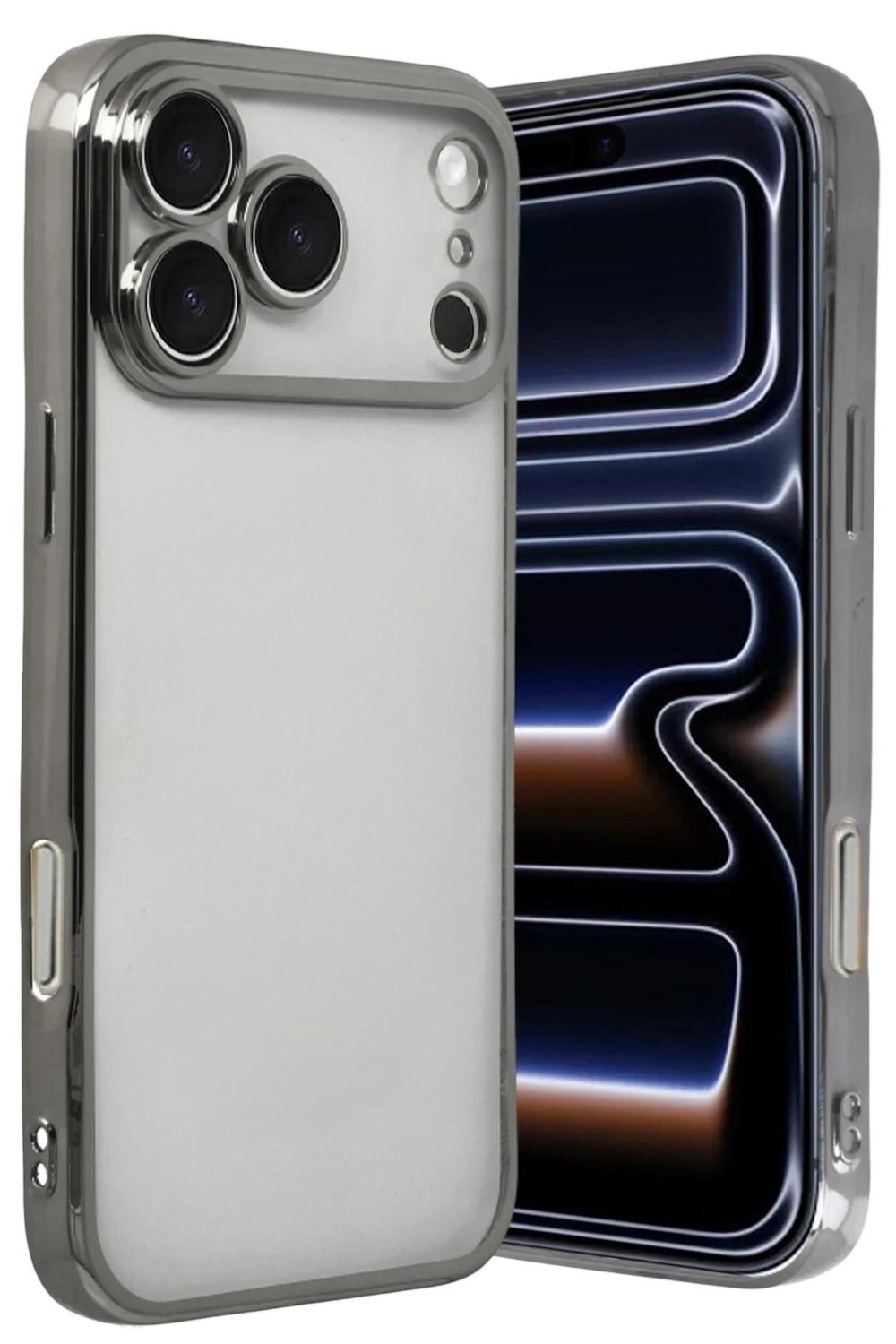 Mey İthalat®   iPhone 17 Pro Max  Lensli Silikon - Titan Gri