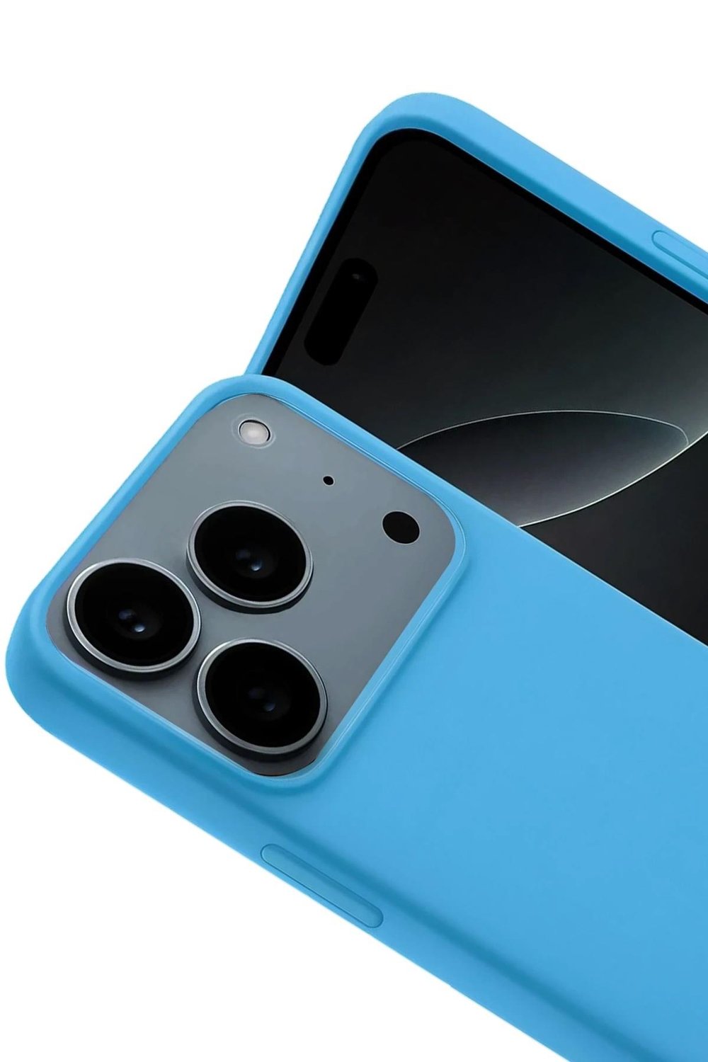 Mey İthalat®   iPhone 17 Pro Max Nano içi Kadife Silikon - Mavi
