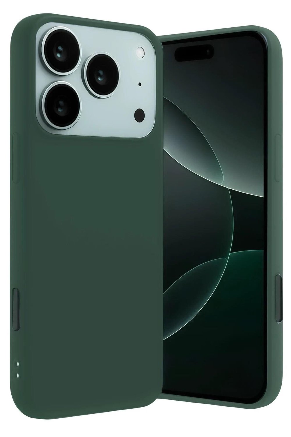 Mey İthalat®   iPhone 17 Pro Nano içi Kadife Silikon - Koyu Yeşil