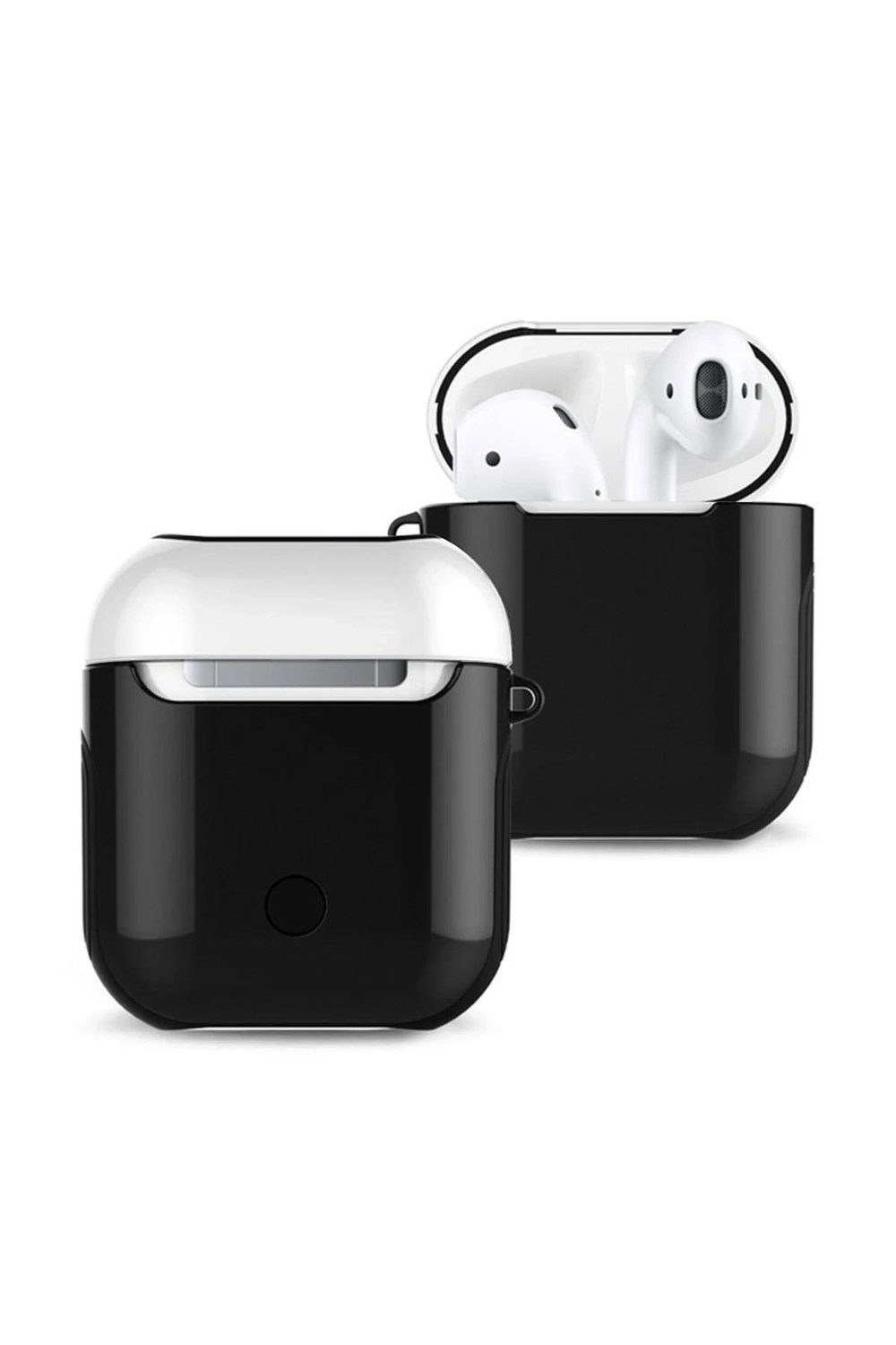 Mey İthalat®  Airpods 2 (2.nesil) 3in1 Kılıf - Siyah-Beyaz