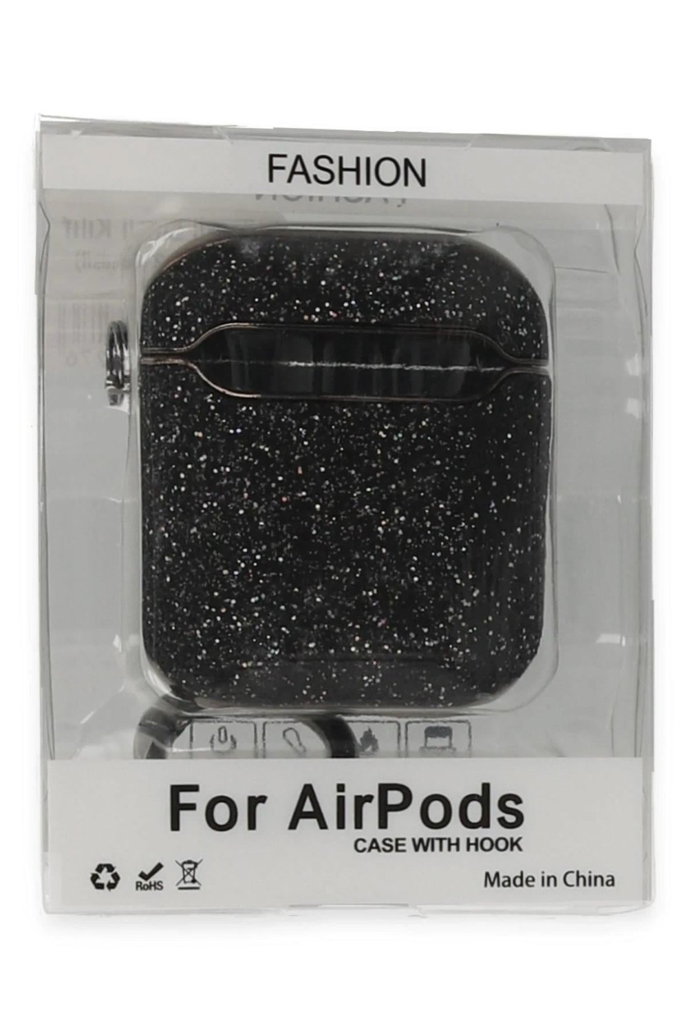 Mey İthalat®  Airpods 2 (2.nesil) Spell Simli Kılıf - Siyah