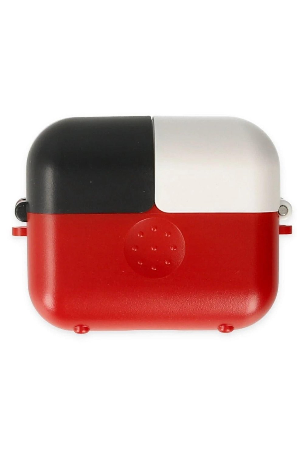 Mey İthalat®  Airpods 3 (3.nesil) Basmalı Kılıf - Kırmızı-Siyah-Beyaz