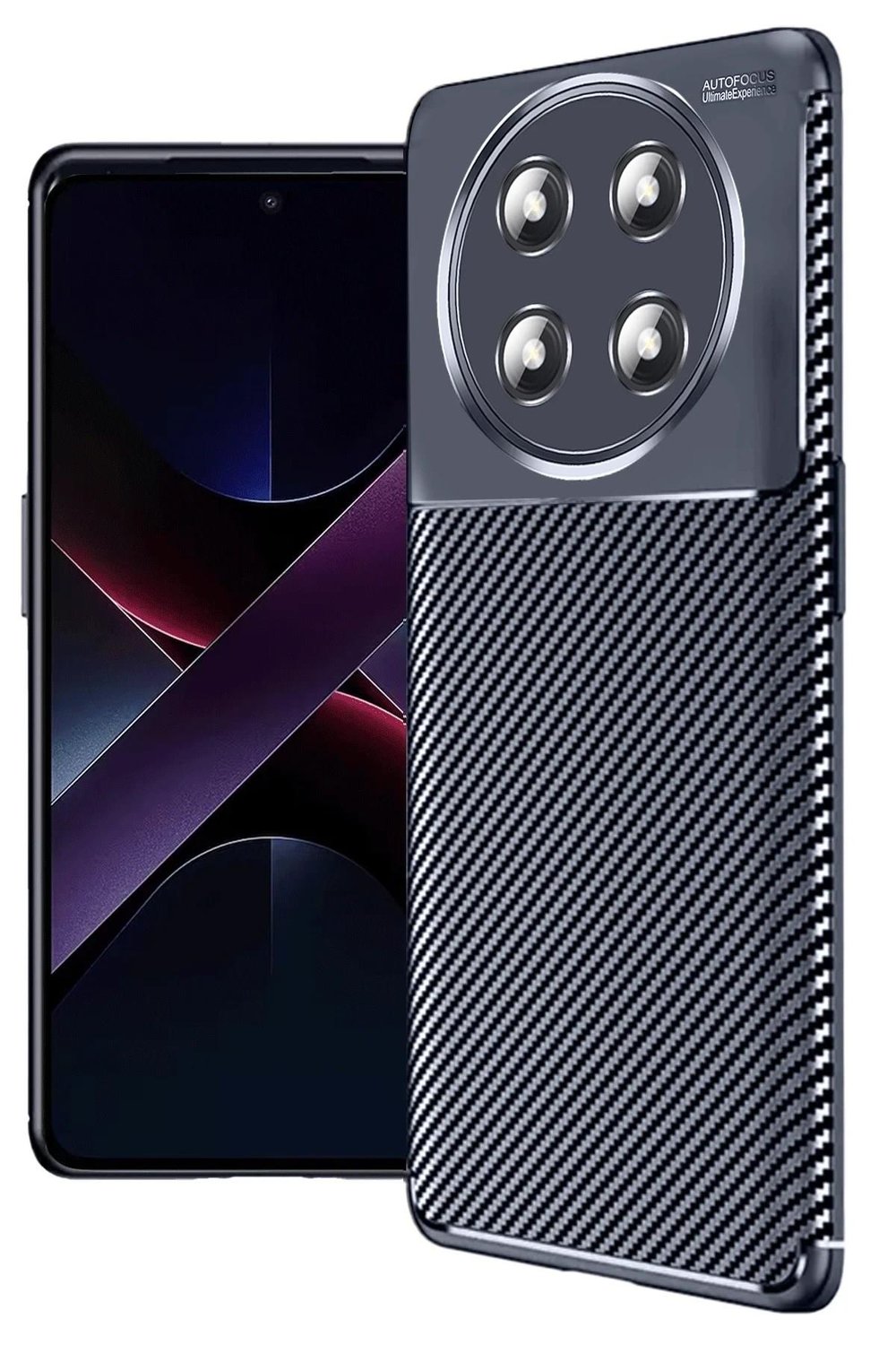 Mey İthalat®  Honor Magic 7 Lite Kılıf Auto Focus Karbon Kapak - Lacivert