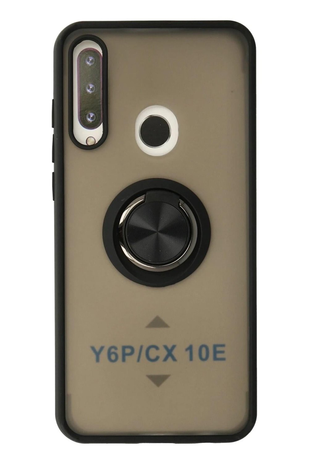 Mey İthalat®  Huawei Y6P Kılıf Montreal Yüzüklü Silikon Kapak - Siyah