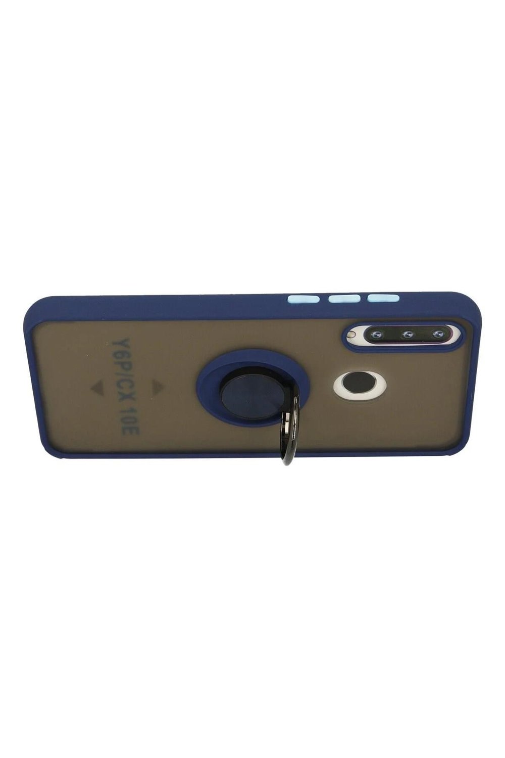 Mey İthalat®  Huawei Y6P Kılıf Montreal Yüzüklü Silikon Kapak - Lacivert