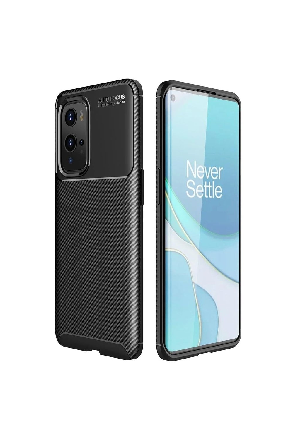 Mey İthalat®  One Plus 9 Pro Kılıf Auto Focus Karbon Kapak - Siyah