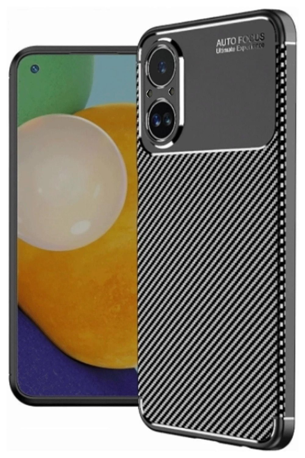 Mey İthalat®  Realme 12 Lite Kılıf Auto Focus Karbon Kapak - Siyah