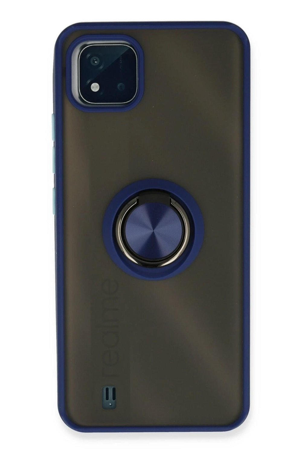 Mey İthalat®  Realme C11 2021 Kılıf Montreal Yüzüklü Silikon Kapak - Lacivert