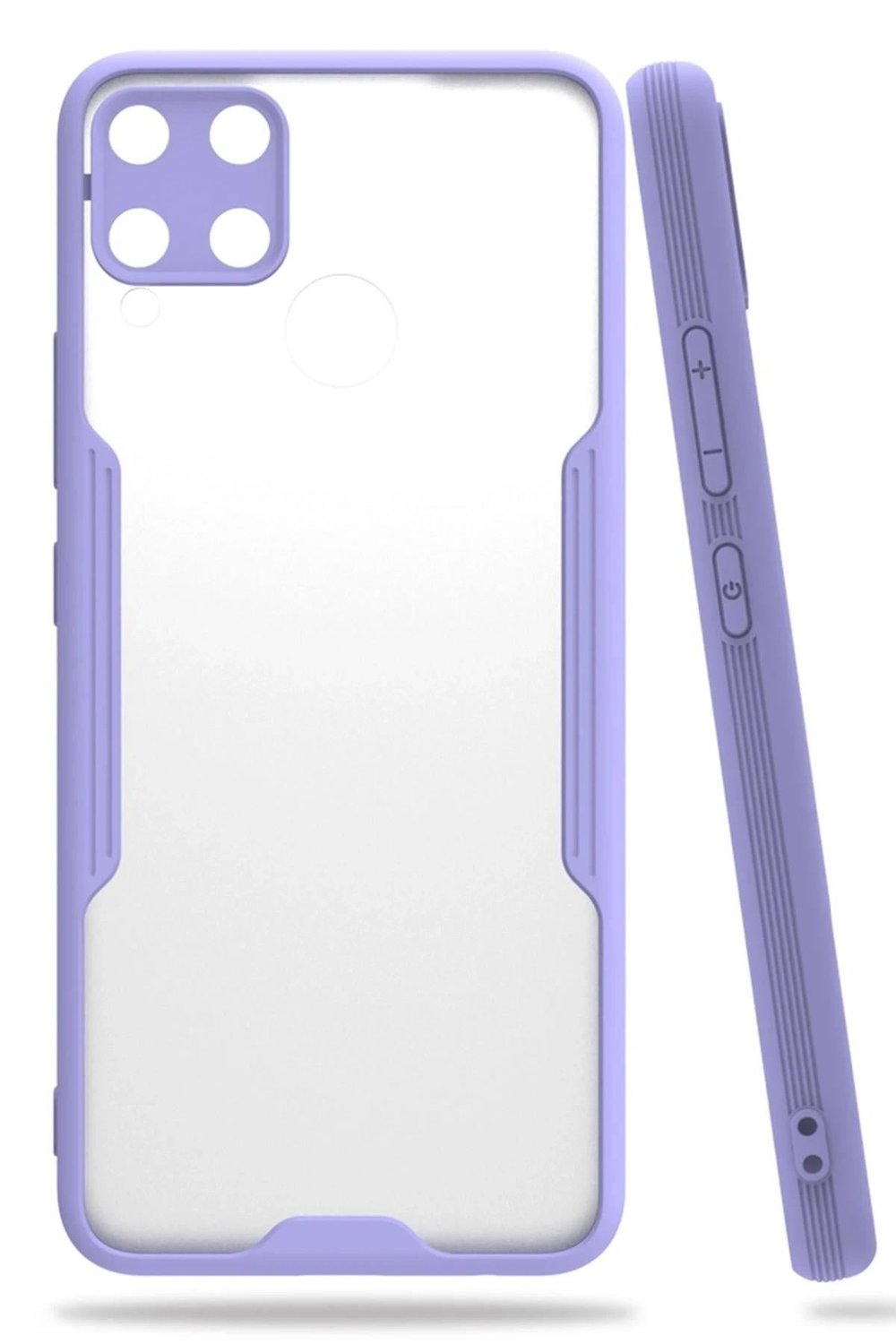 Mey İthalat®  Realme C15 Kılıf Platin Silikon - Lila